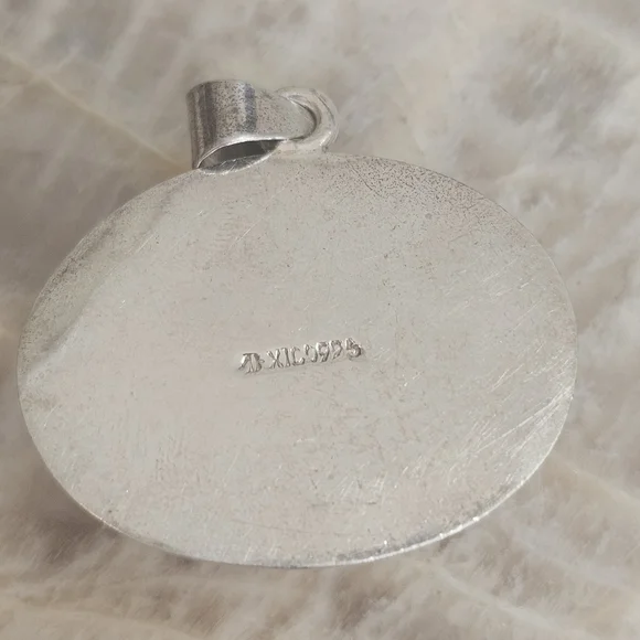 Rose Quartz Sterling Silver Mexico 925 Pendant 16 Grams - Picture 5 of 11